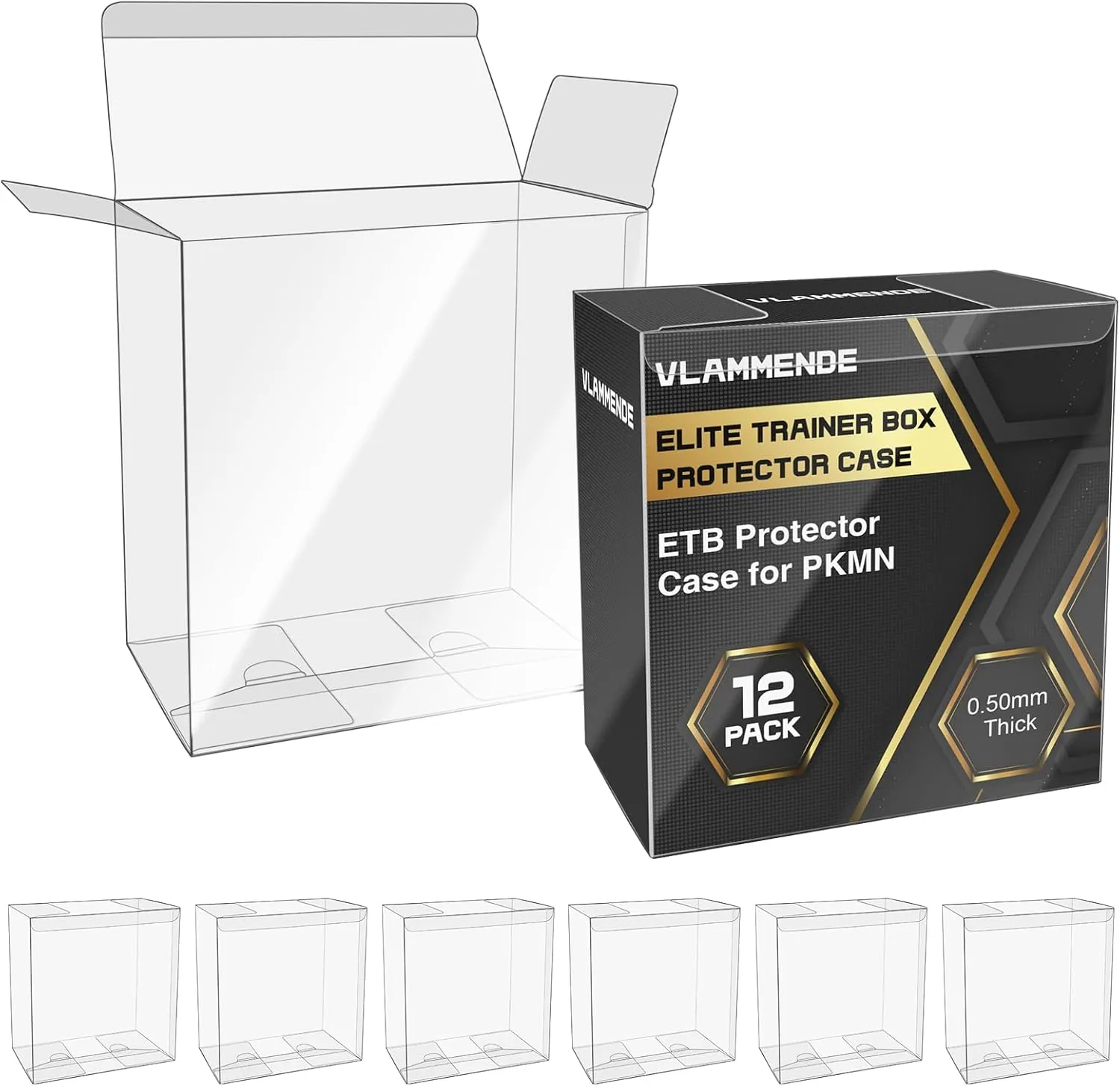 12 Pack Plastic Case Protector Elite Trainer Boxes ETB,0.50mm Thick Clear Premium Collection Box PKMN Etb Protector,ETB Protector Case