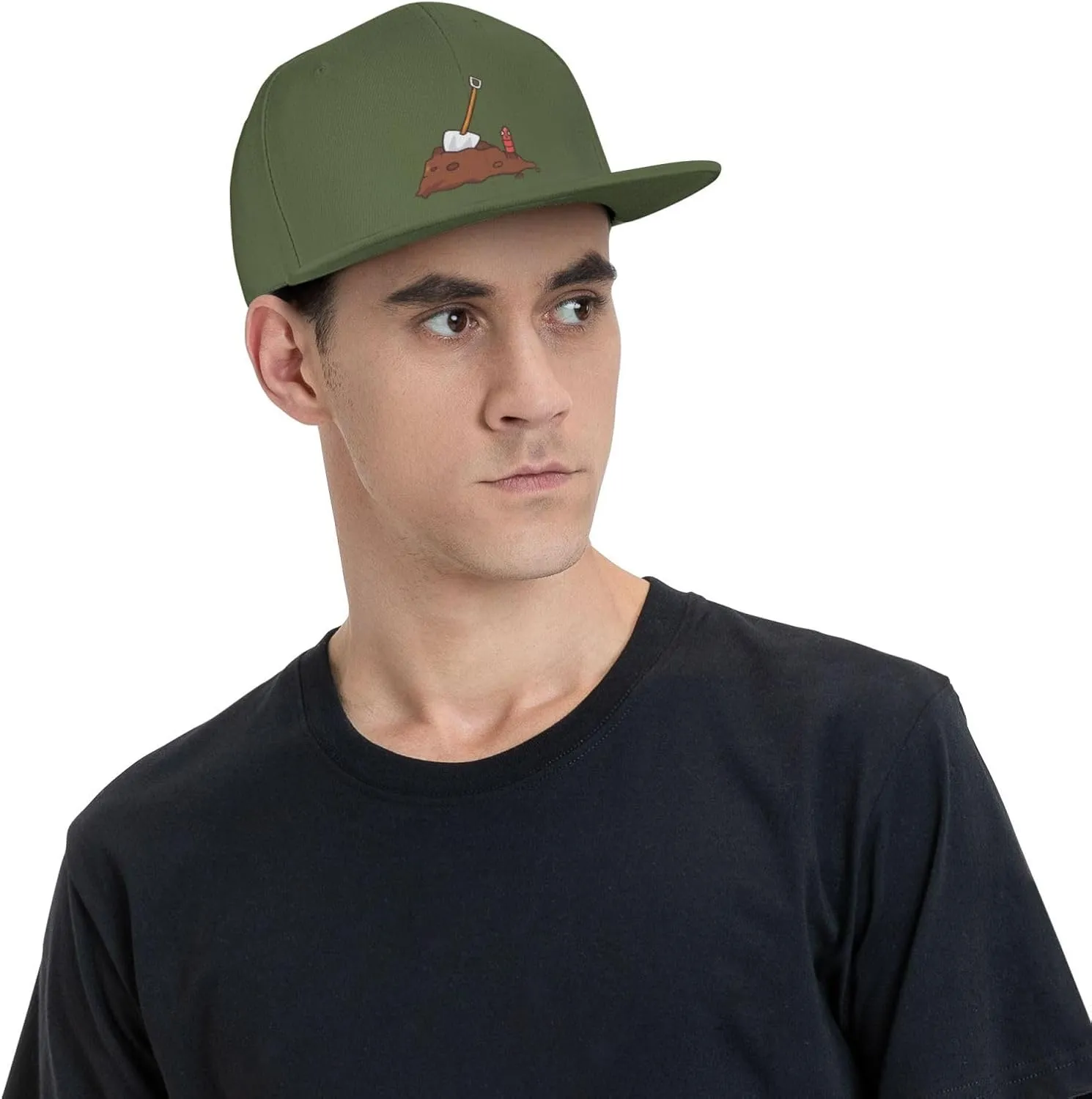Adjustable Earthworms and Shovels Snapback Hat for Men Women Baseball Cap Dad Hats