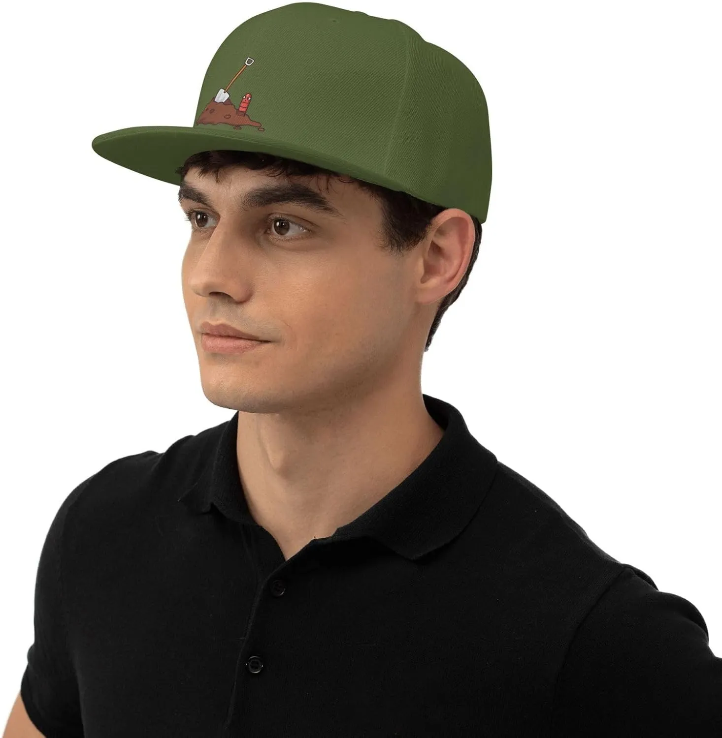 Adjustable Earthworms and Shovels Snapback Hat for Men Women Baseball Cap Dad Hats