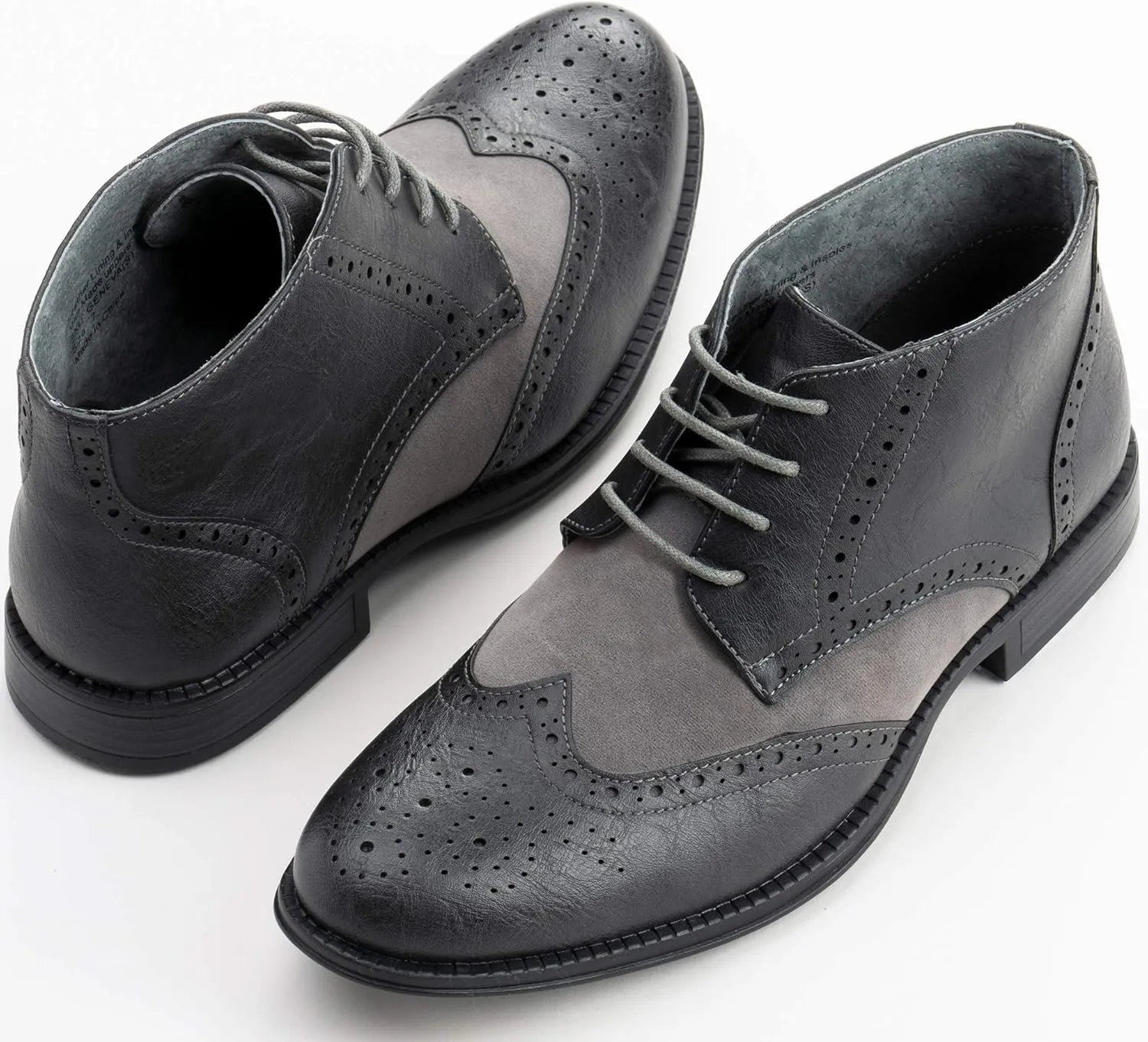 Alpine Swiss Geneva Mens Ankle Boots Lace Up TwoTone Brogue Wing Tip Dress Shoes