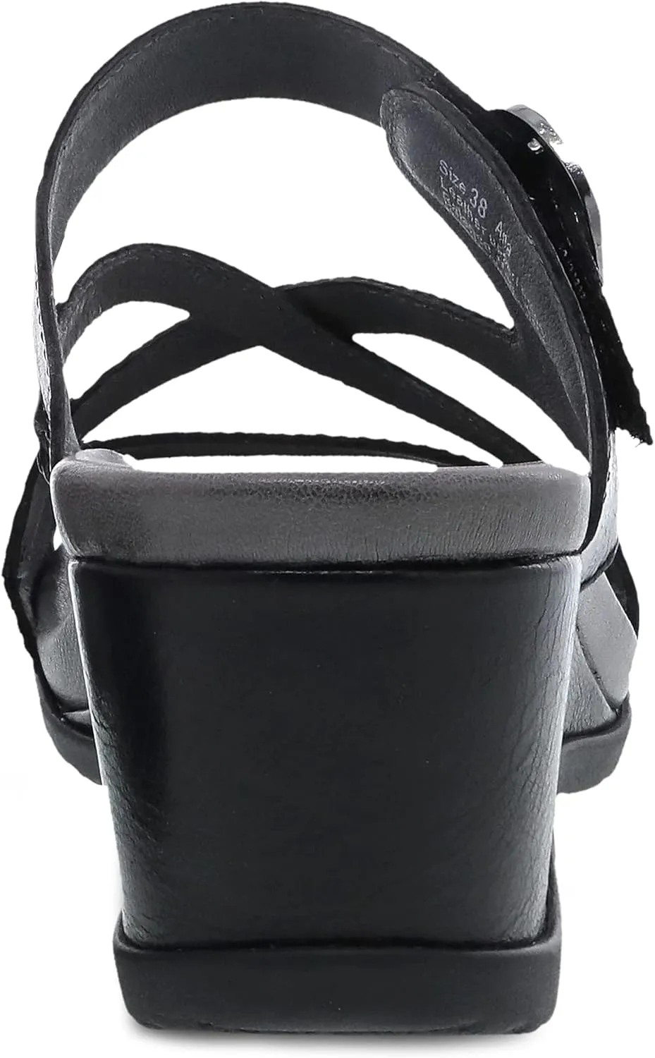 Ana Wedge Sandal for Women – Cushioned, Contoured Footbed for All-Day Comfort and Support – Adjustable Hook & Loop Strap with Buckle Detail – Lightweight Rubber Outsole