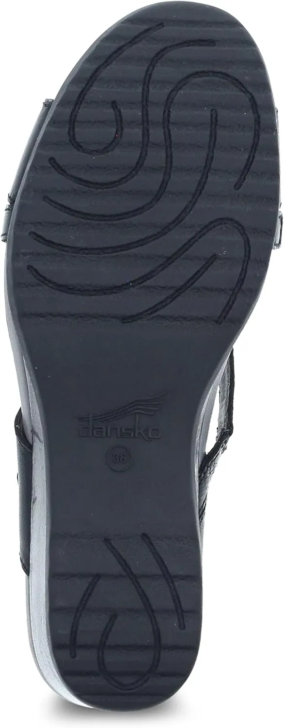 Ana Wedge Sandal for Women – Cushioned, Contoured Footbed for All-Day Comfort and Support – Adjustable Hook & Loop Strap with Buckle Detail – Lightweight Rubber Outsole