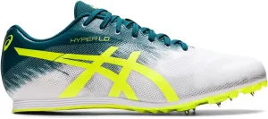 ASICS Unisex's HYPER LD 6 Track & Field Shoes, 9.5, WHITE/SAFETY YELLOW