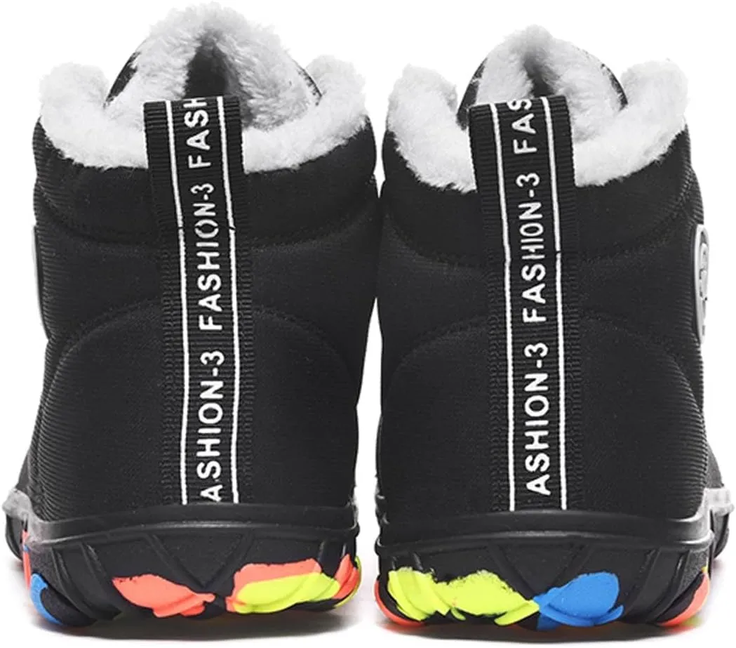 Barefoot Shoes Kids Boys Girls Trail Running Shoes Minimalist Zero Drop Sole Cotton Boots Fur Lined Hiking Walking Shoes (Little Kid/Big Kid)