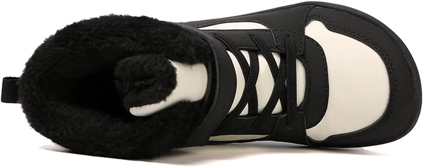 Barefoot Shoes Kids Boys Girls Trail Running Shoes Minimalist Zero Drop Sole Cotton Boots Fur Lined Hiking Walking Shoes (Little Kid/Big Kid)