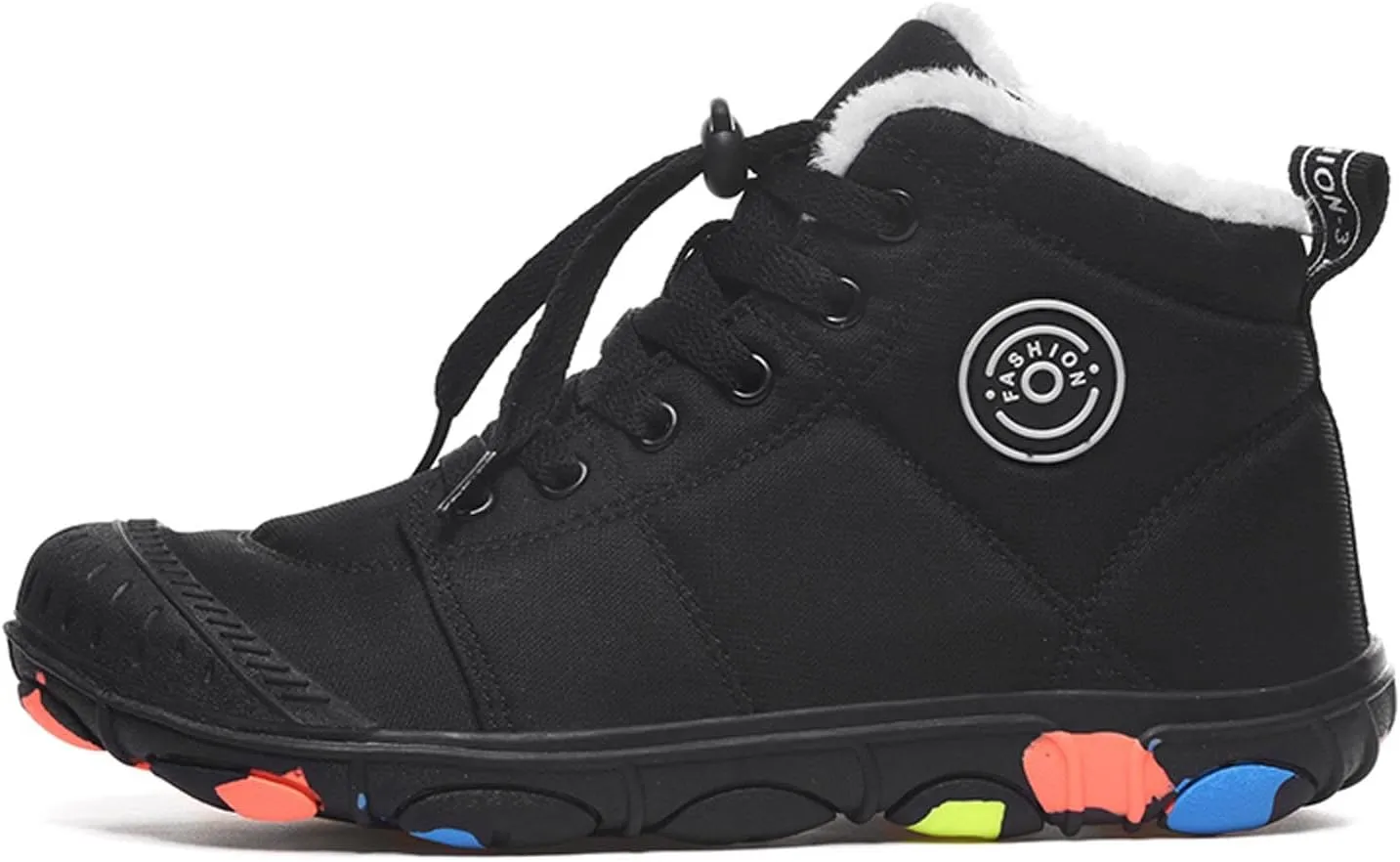 Barefoot Shoes Kids Boys Girls Trail Running Shoes Minimalist Zero Drop Sole Cotton Boots Fur Lined Hiking Walking Shoes (Little Kid/Big Kid)