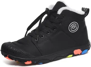 Barefoot Shoes Kids Boys Girls Trail Running Shoes Minimalist Zero Drop Sole Cotton Boots Fur Lined Hiking Walking Shoes (Little Kid/Big Kid)
