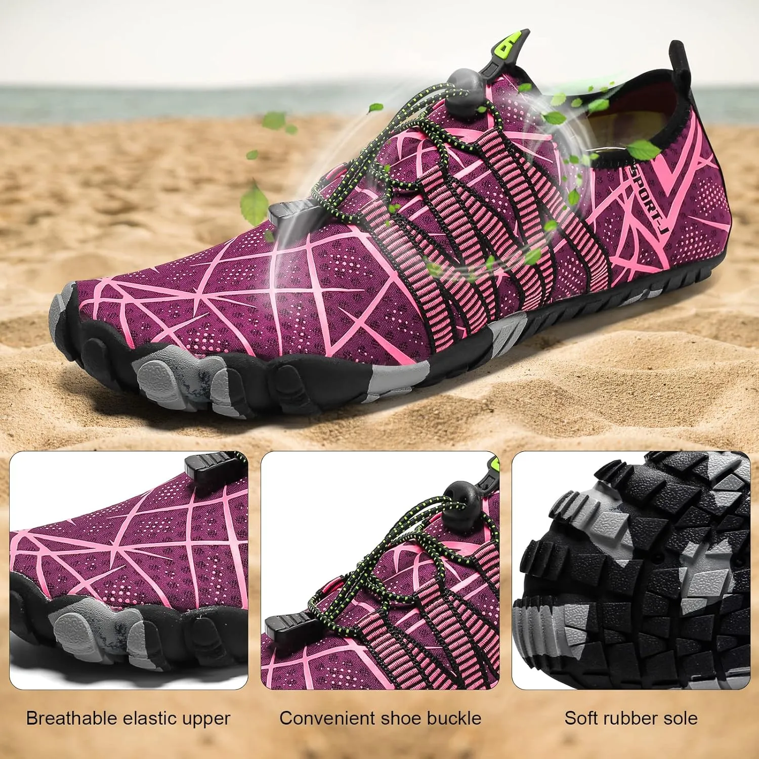 Beach Wet Water Shoes Mens Womens Wetsuit Boots Quick Dry Water Pool Trainer Sport Shoes for Swim Surf Beach Boating Snorkeling Diving Running Yoga