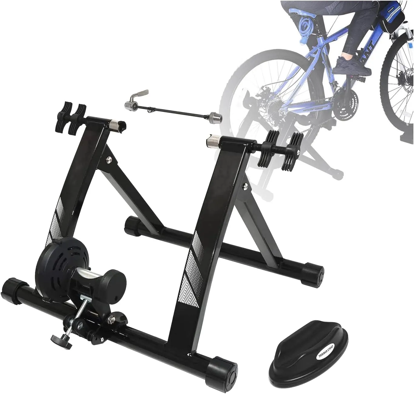 Bike Trainer, SKULL PIVOT Home Trainer Bicycle, Magnetic Brake Bicycle Stationary Stand, Noise Reduction Wheel, Dual-Lock System, Quick Release Home Gym Bike Roller