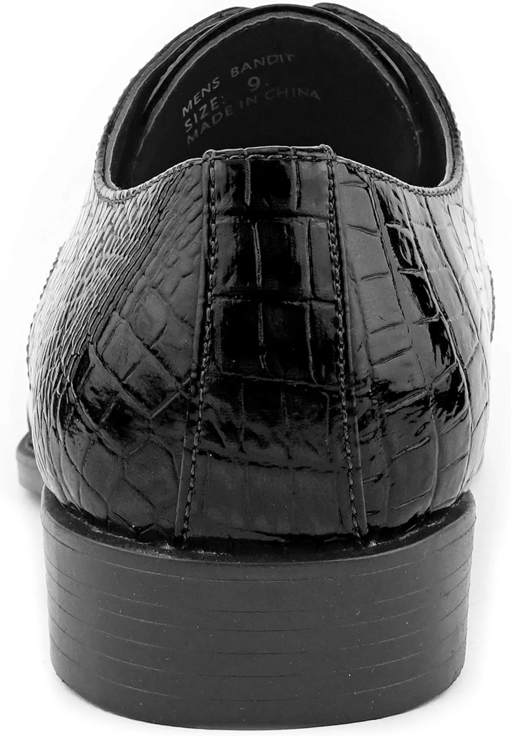 Bolano Bandit, Cap Toe Oxford Dress Shoes for Men, Men's Formal Dress Shoes with Alligator Print, Croc Folded Oxfords