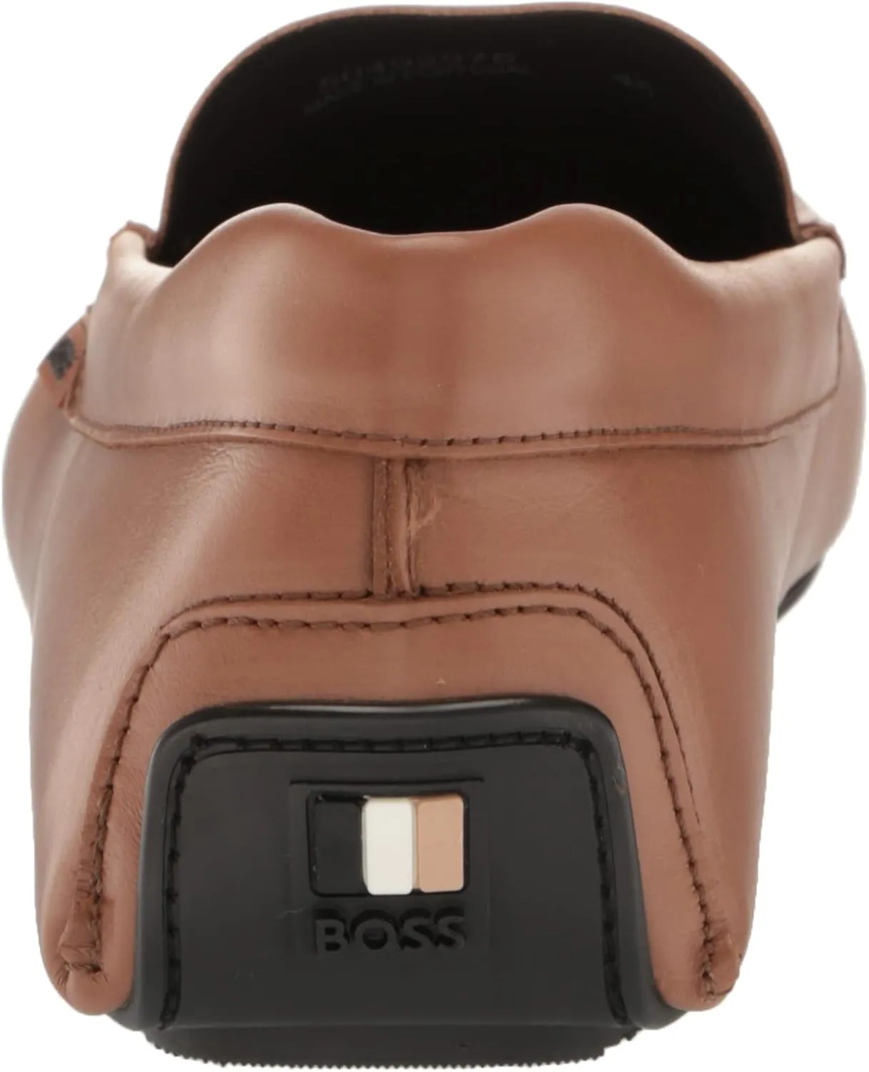 BOSS Men's Smooth Leather Moccasins with Rubber Outer Sole Loafer