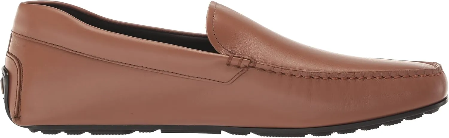 BOSS Men's Smooth Leather Moccasins with Rubber Outer Sole Loafer