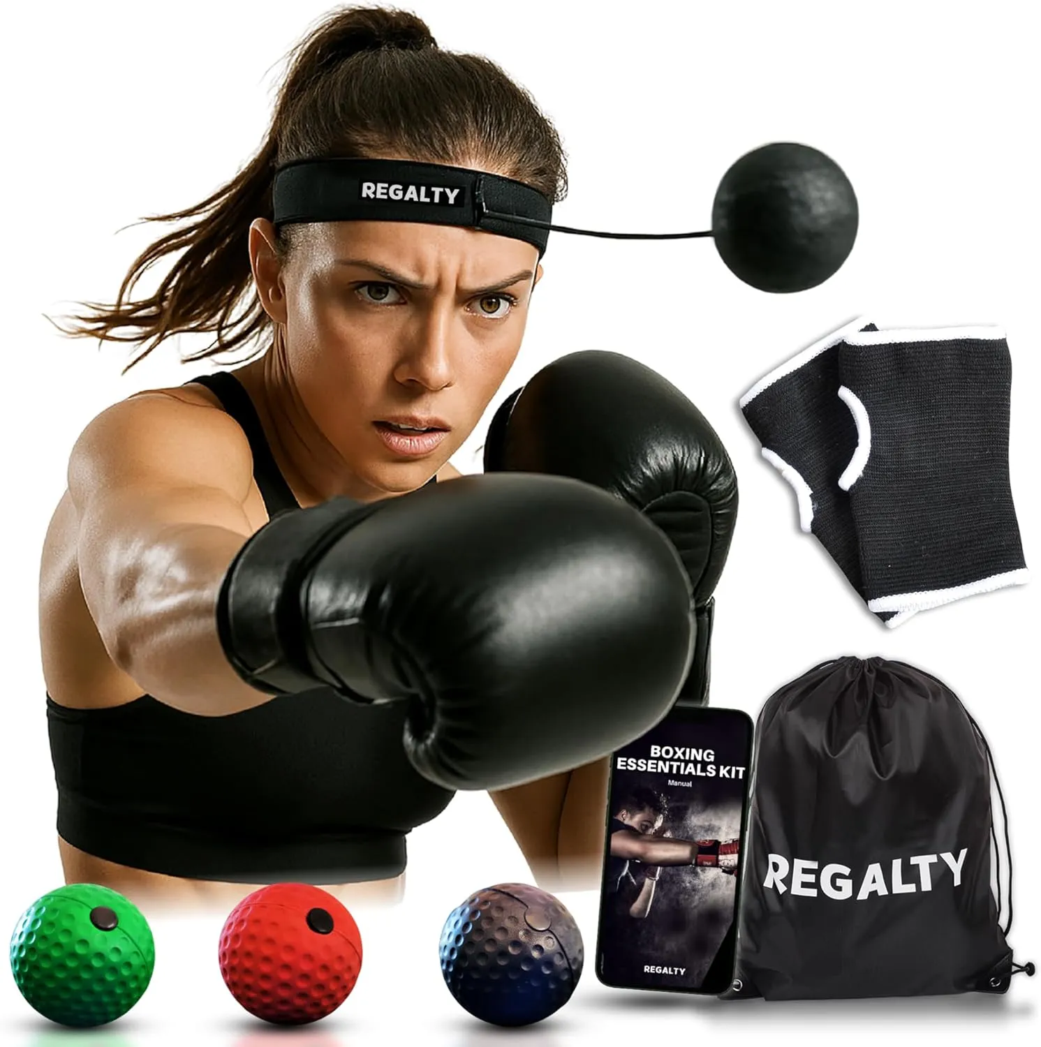 Boxing Reflex Ball Set -Complete Boxing Training Equipment with Gloves, Headband & Carry Bag -Perfect for Kids & Adults to Improve Reaction, Speed & Focus for Boxing, MMA, Muay Thai, Jiu Jitsu