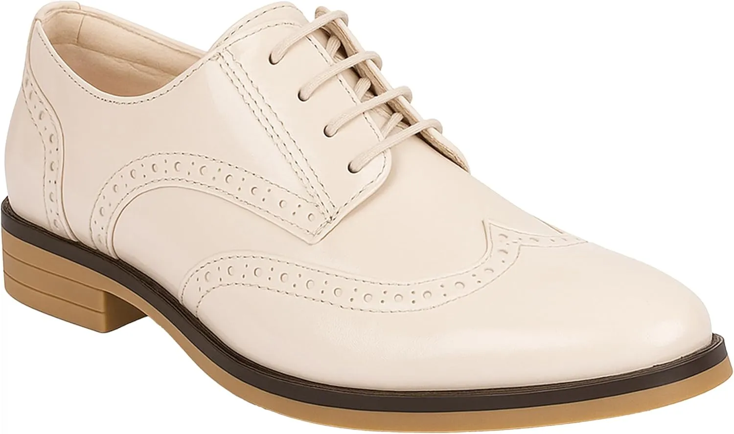 Boys’ Patent Derby Dress Shoes, Wingtip Brogue Lace-Up Wedding Prom Formal Footwear