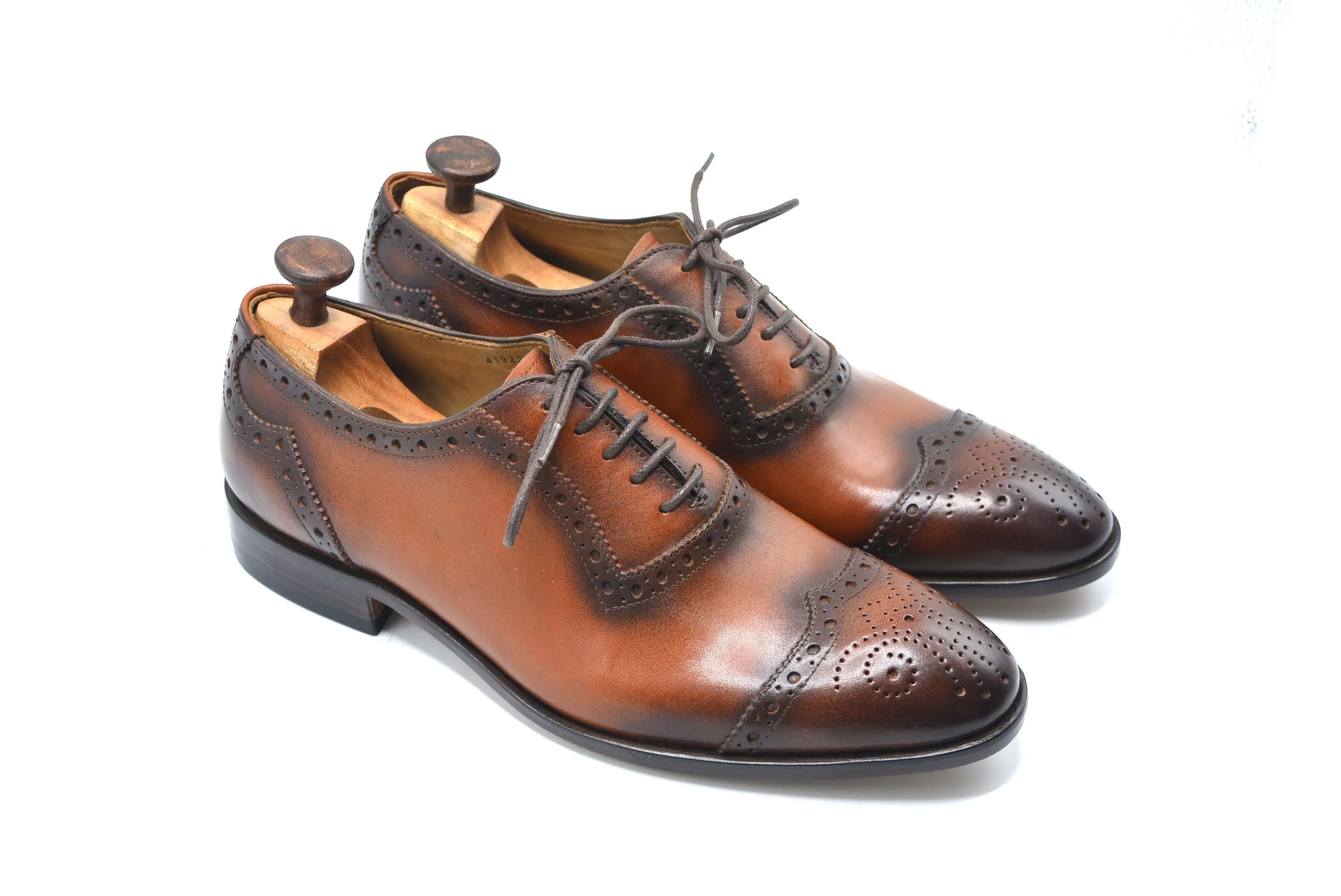 Brogue Brown Oxford Cap Toe