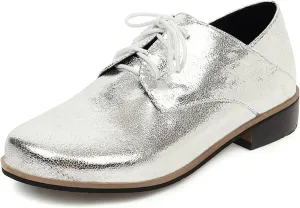 Brogue Oxford Derby Women Comfy Work Lace Up Shoes