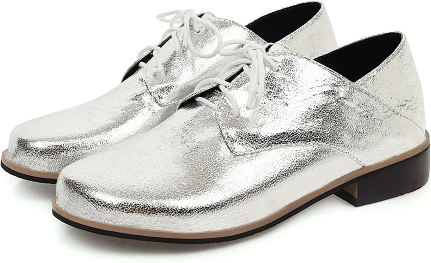 Brogue Oxford Derby Women Comfy Work Lace Up Shoes