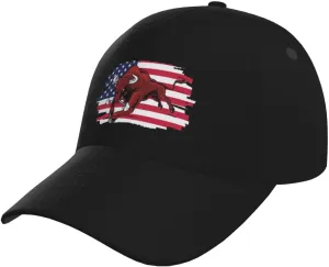Bull Riding Us Flag Bull Rider Hat Adult Baseball Cap Trucker Sun Visor Outdoor Sports Cap for Men Women