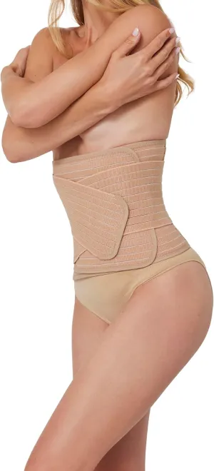 BUMPSUIT Postpartum Belly Wrap Velcro Sculpt Touch Waist Trainer, Shapewear Waist Wrap Binder for Women