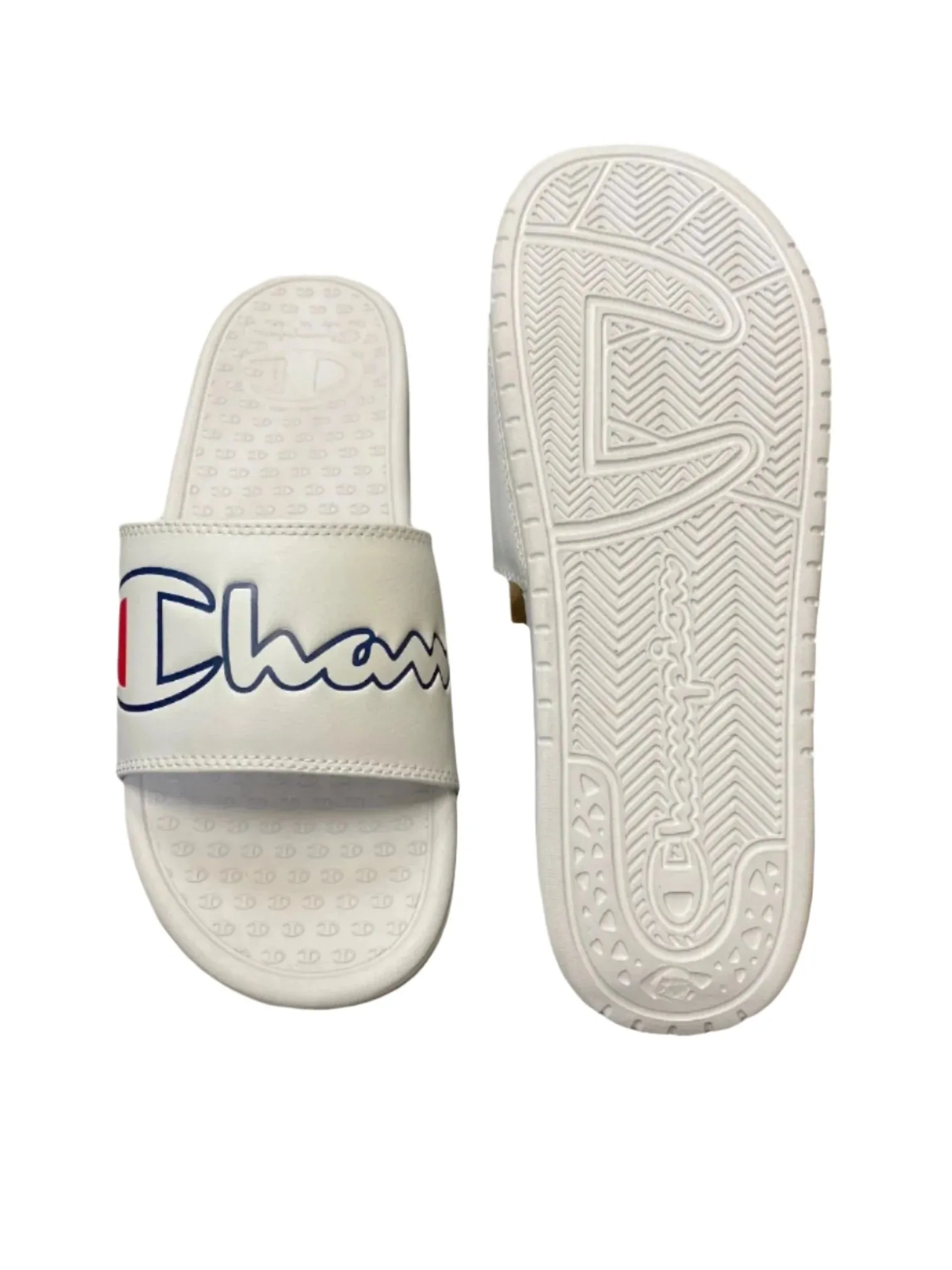 Champion Mens Super Slide Split Script - White