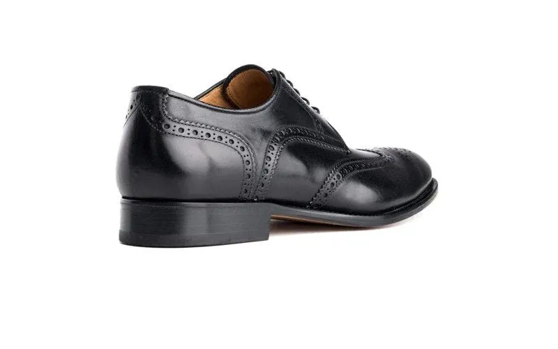 Classic Wingtip Brogues – Black Patina Leather -16532