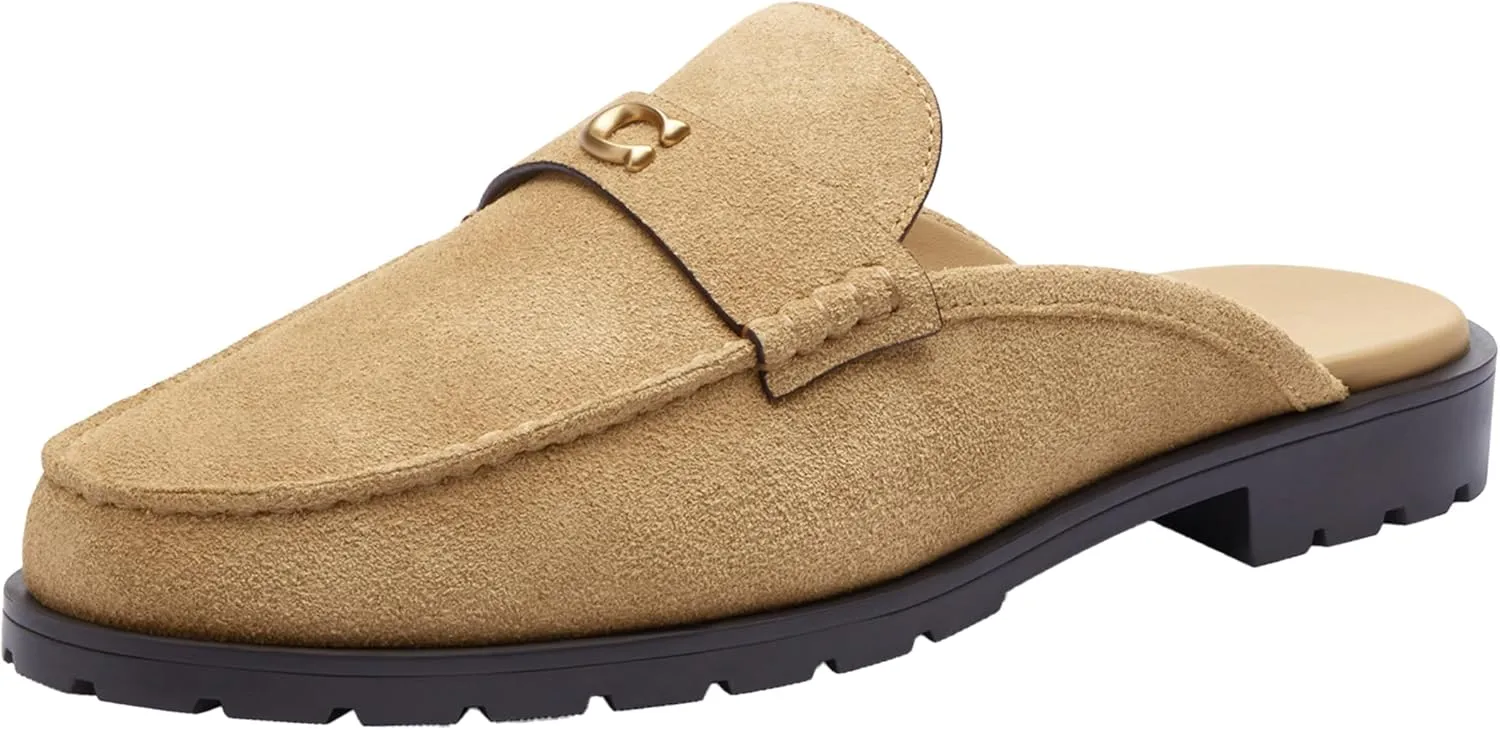 Coach Women's Jocelyn Backless Loafer, Charcoal/Black, 8