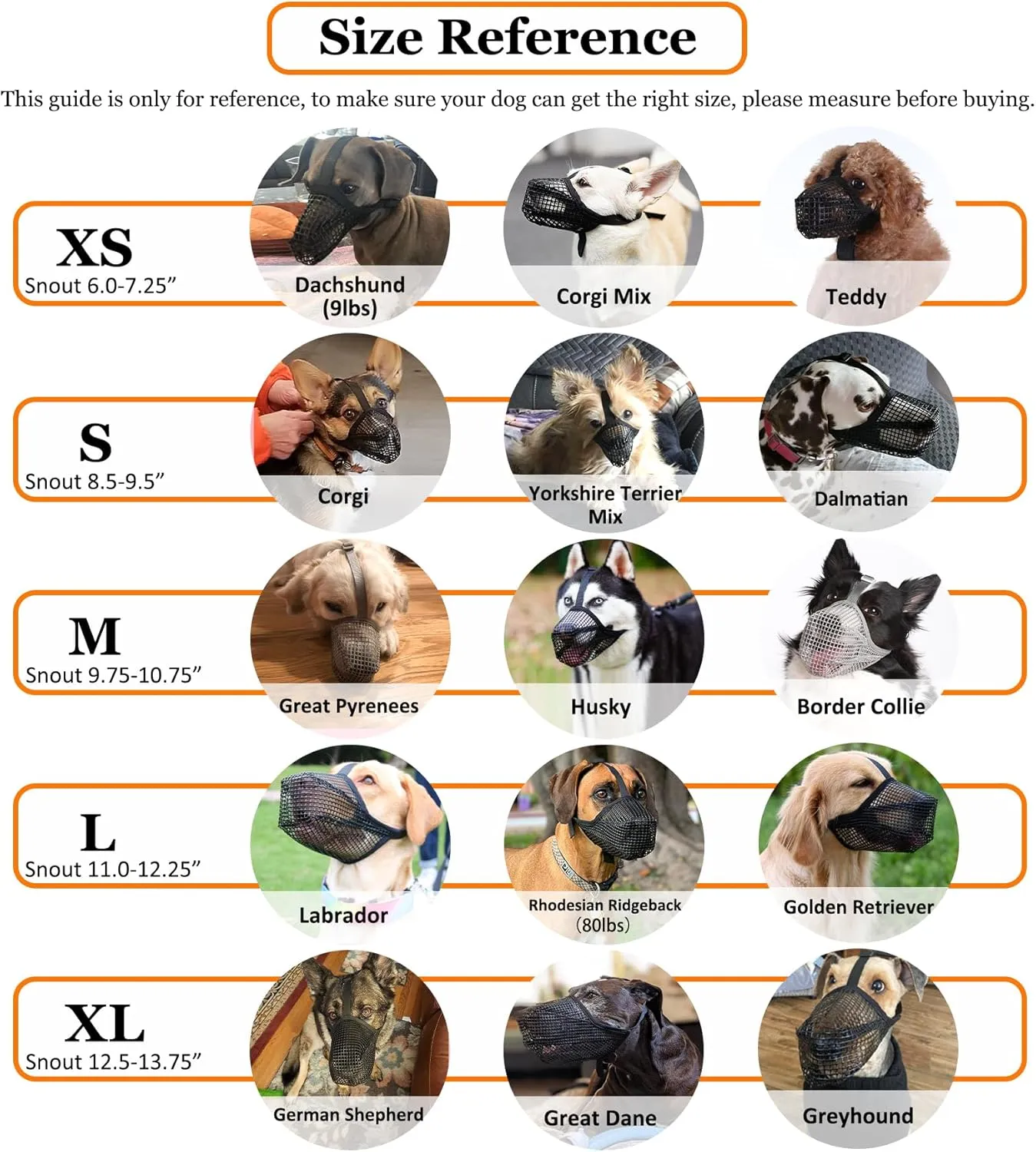 Crazy Felix Dog Muzzle, Soft Mesh Muzzle for Small Medium Large Dogs Labrador German Shepherd, Breathable Adjustable Mouth Guard for Biting Chewing Scavenging, Allows Panting and Drinking(Grey, XL)