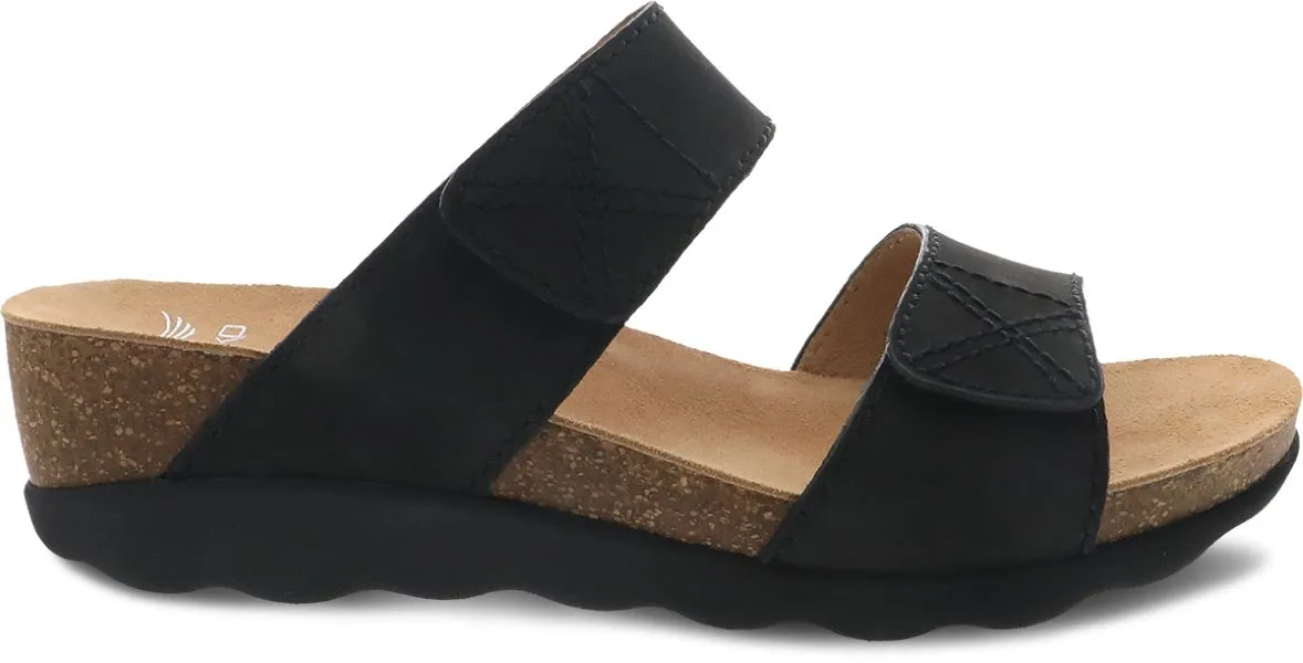 Dansko Black Maddy Milled Nubuck Womens Sandals 1510-470200