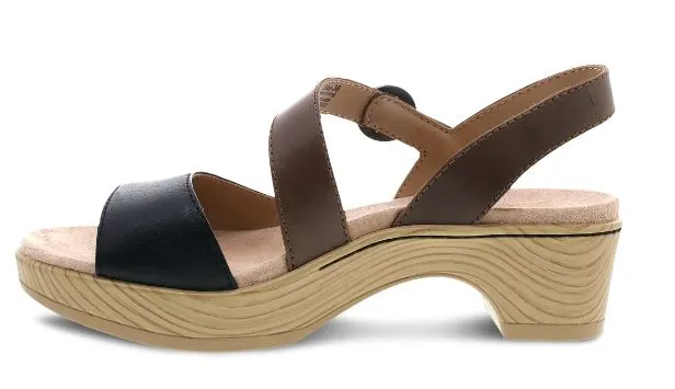 Dansko Black Tumbled Nappa Marjory Womens Comfort Slide Sandals 1022-102200