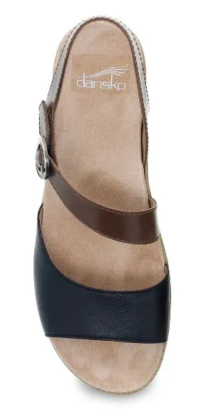 Dansko Black Tumbled Nappa Marjory Womens Comfort Slide Sandals 1022-102200