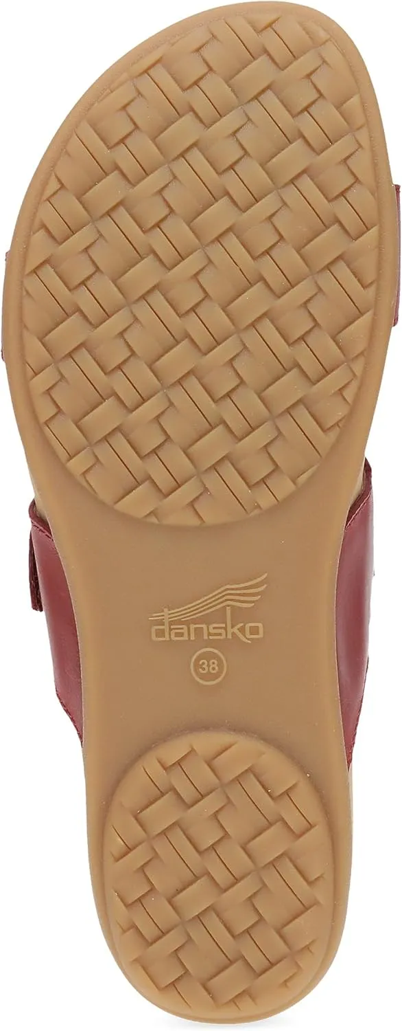 Dansko Justine Adjustable Sandal for Women - Leather Linings and Uppers for All-Day Comfort - Dual-Density EVA Footbed and Lightweight Rubber Outsole for Long-Lasting Wear