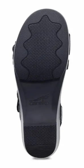 Dansko Sacha Black Burnished Calf Womens Adjustable Strap Sandals 9851-020200