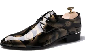 Derby Shoes for Men Business Oxford Shoes Brogue Leather Mens Dress Shoes Lace-Ups Monk Formal Wedding Brown- US10/UK9/EU43