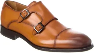 Double Monk Cap Toe Leather Loafer