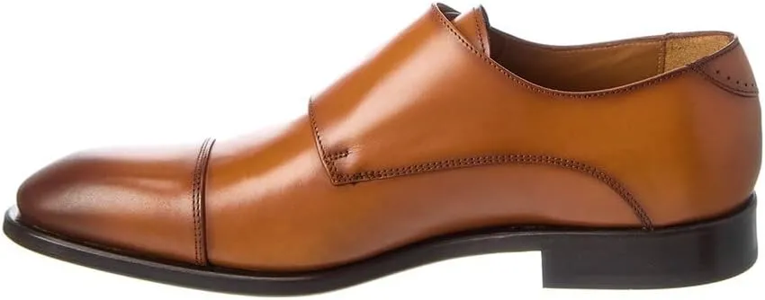 Double Monk Cap Toe Leather Loafer