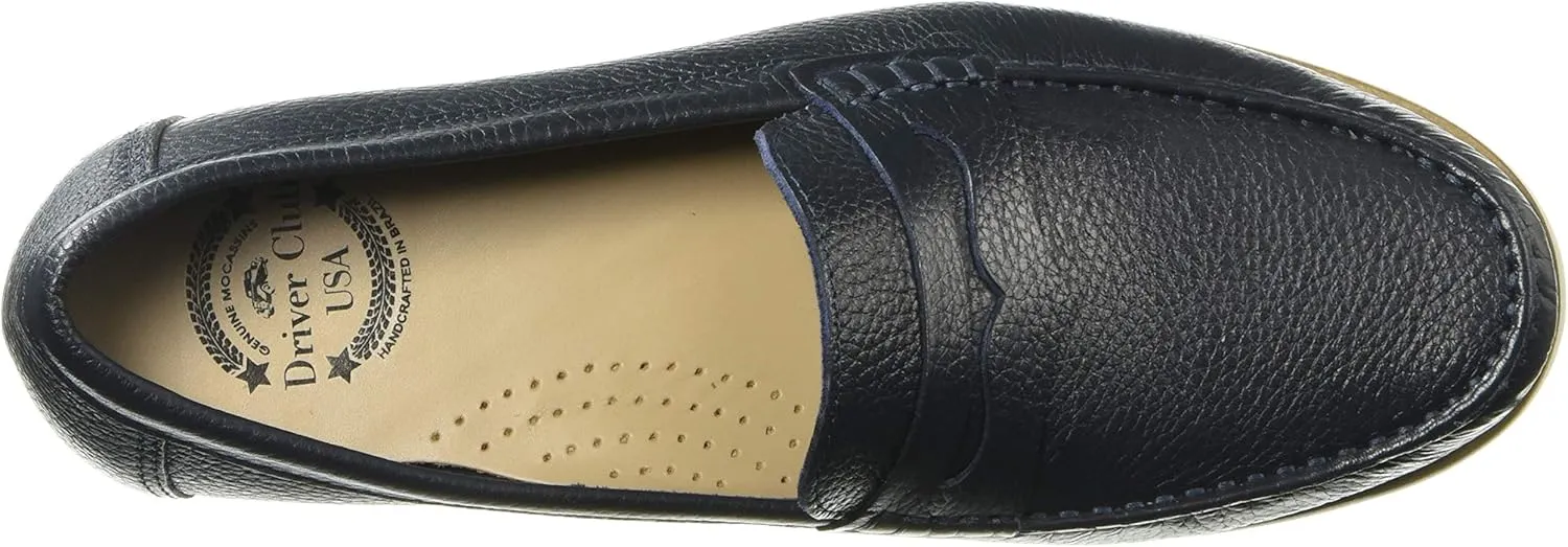 Driver Club USA Men's Leather Made in Brazil Rubber Sole Penny Loafer