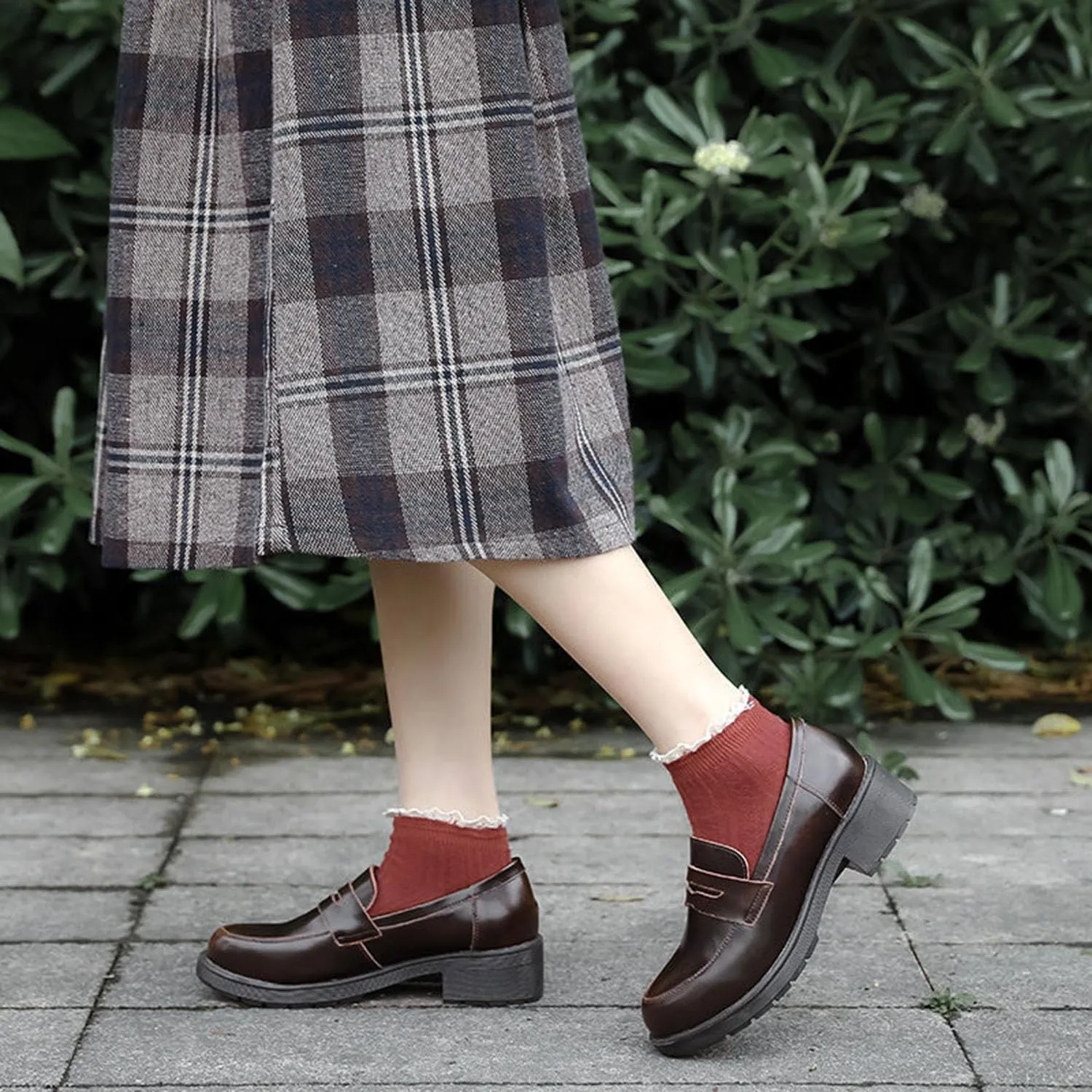 Duberess Women's Leather Penny Loafer Casual Flat Uniform Dress Shoes for Women Ladies and Girls
