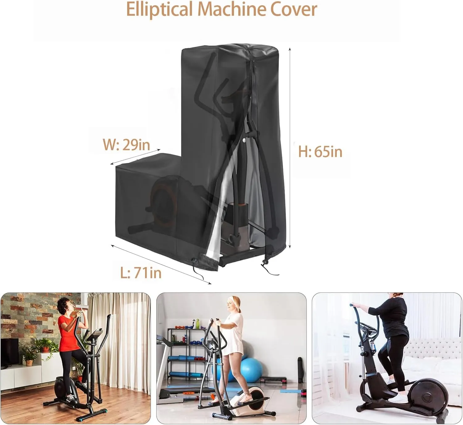 Elliptical Exercise Machine Cover - Dust-Proof & Waterproof Trainer Protective Cover for Home Use