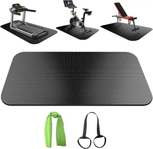 Exercise Equipment Mat,Treadmill Mat,Bike Mat Compatible with Peloton Bike Elliptical Treadmill Mat,Under Exercise Bike Trainer Mat Pad for Stationary Indoor Spin Bike (60"x23.6")