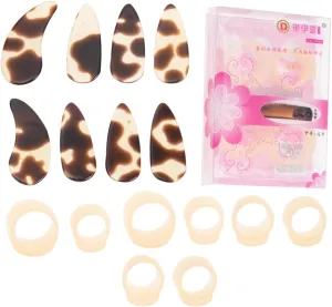 FAVOMOTO 1 Sets Thumb Finger Picks, Guzheng Nail Protectors Silicone Finger Practice Portable Guitar Thumb Picks Nail Tape Roll Covers Protectors Parts for Practice String Instrument Ages 13 and Up