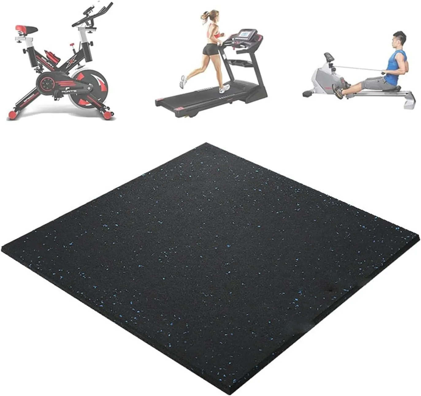 Fitness Workout Mat, High Resilience Bike Gym Waterproof Non-slip Equipment Mat, Cross Trainers Gym Equipment Duty Protective Floor Mat, for Treadmill and Row, Bike Trainer(Thickness 3cm/1.18in)