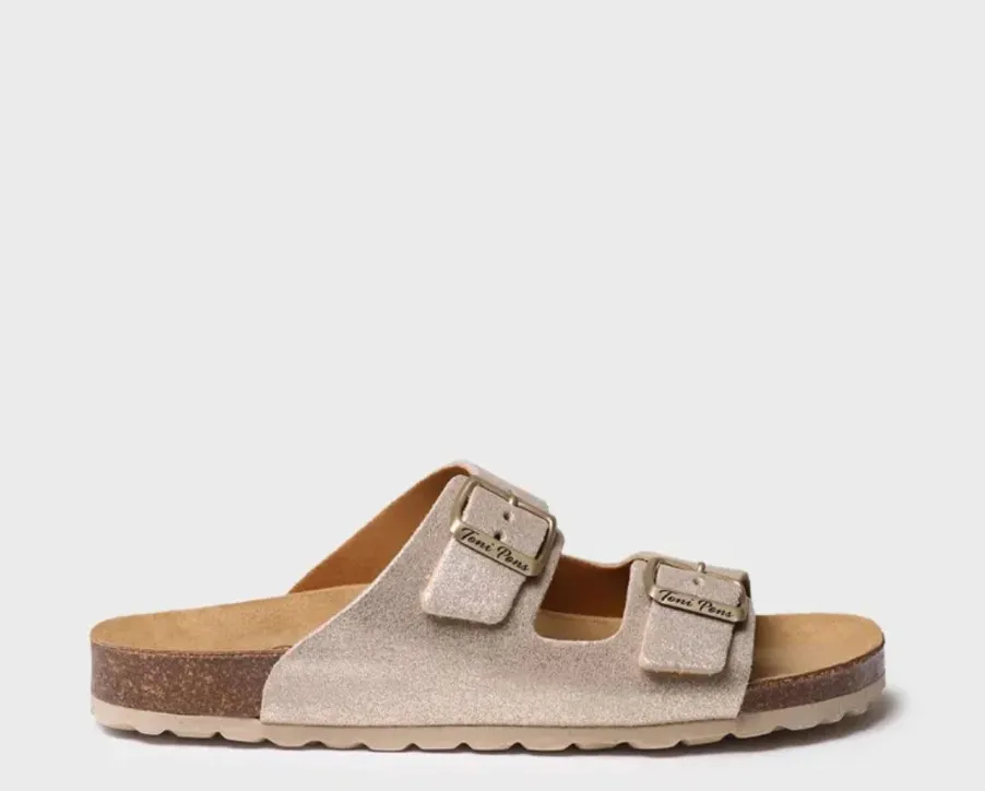 Gold Double Buckle Sandal