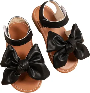 GORGLITTER Girl's Bow Flat Sandals Ankle Strap Cute Open Toe Vacation Flats Sandal