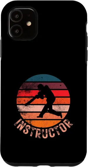 iPhone 11 Cricket Instructor Vintage Retro Style Personal Trainer Case