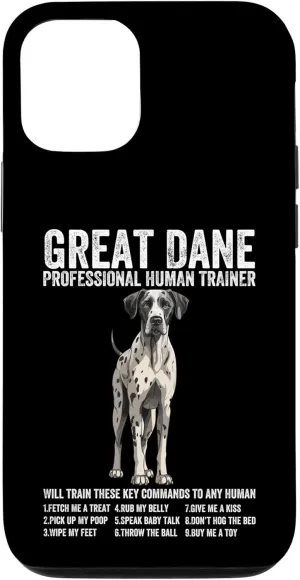 iPhone 12/12 Pro Great Dane Harlequin Professional Human Trainer Great Dane Case
