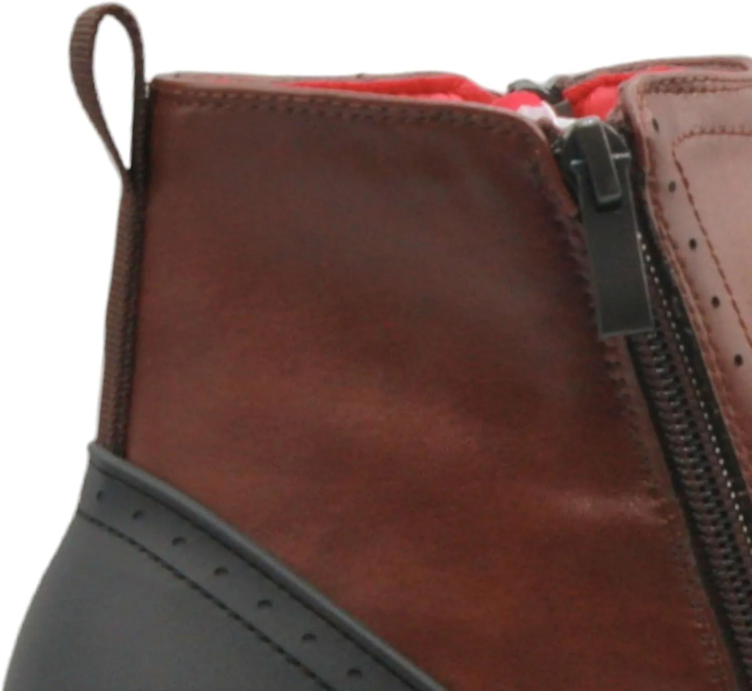 Jazamé Men's 49904 Leather Lined Double Zip Cap Toe Dress Bootie Ankle Boots