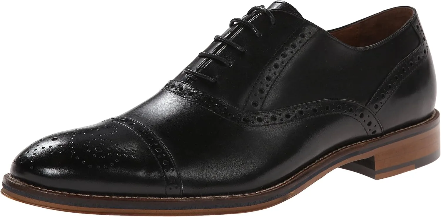 Johnston & Murphy Men's Conard Cap Toe Oxford,Black,13 M US
