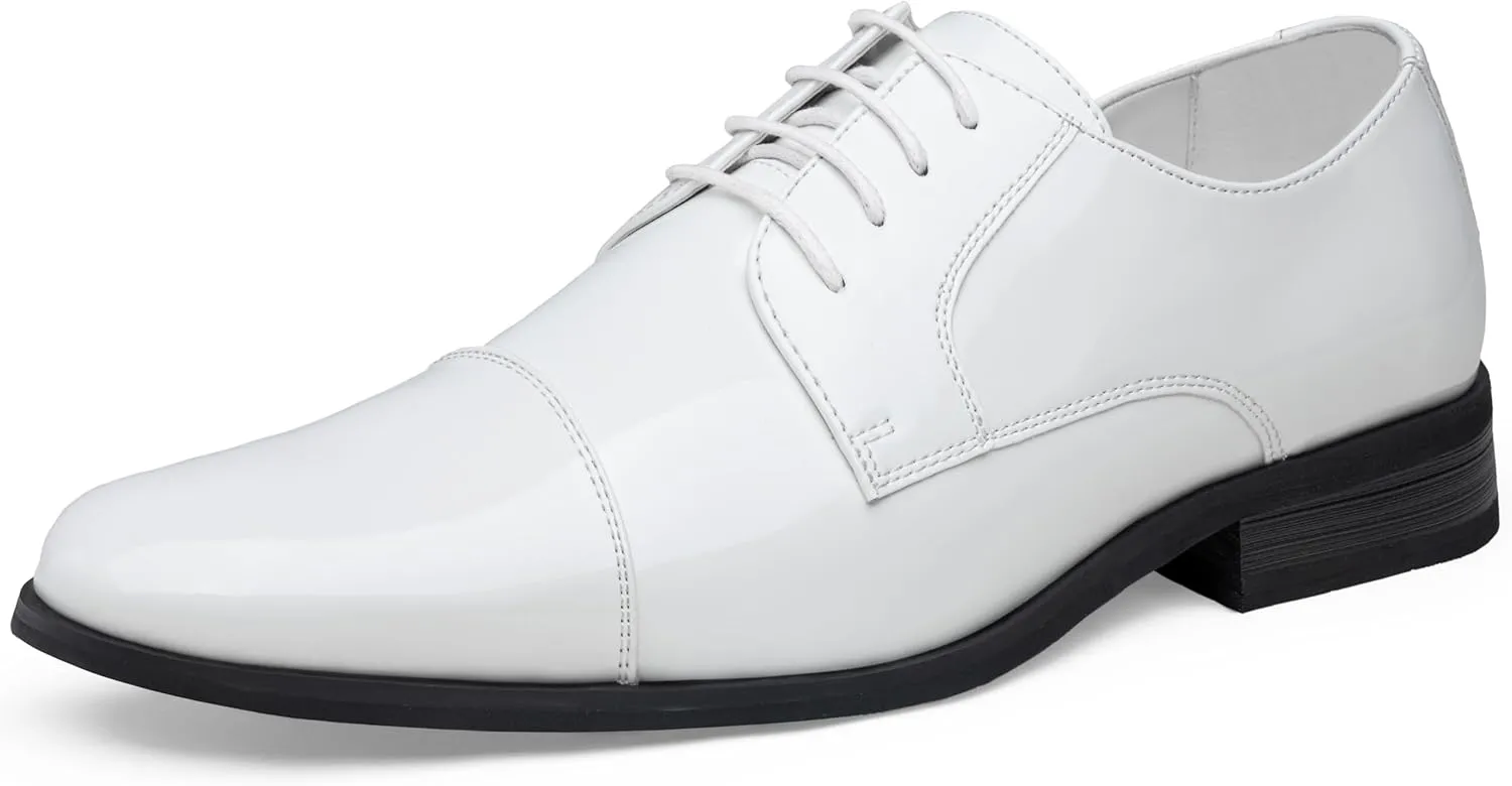 Jousen Mens Dress Shoes Tuxedo Patent Oxford Classic Comfortable Dress Shoes for Men