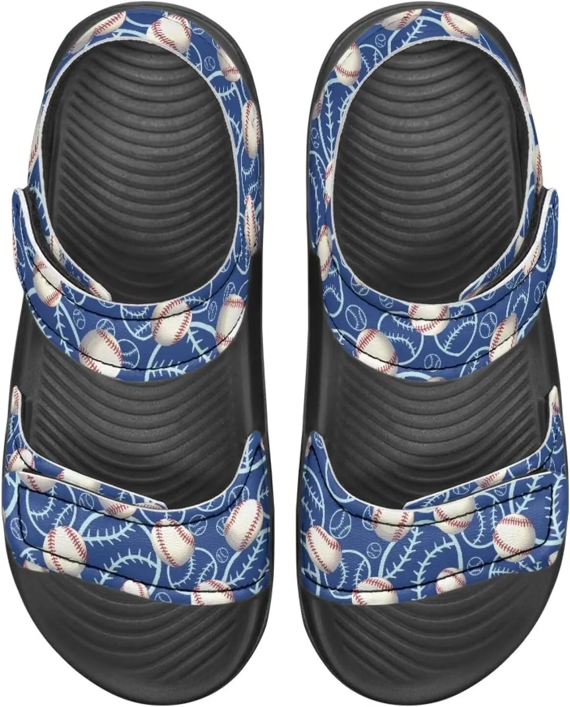 Kids Double Buckle Sandals Fashion Lightweight Non Slip Slides Shoe with Arch Support for Toddler Little Kids Black Sole
