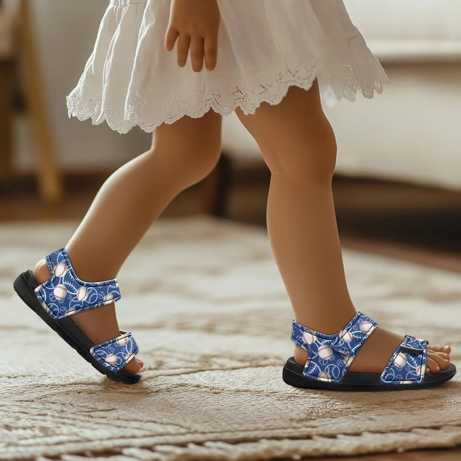 Kids Double Buckle Sandals Fashion Lightweight Non Slip Slides Shoe with Arch Support for Toddler Little Kids Black Sole